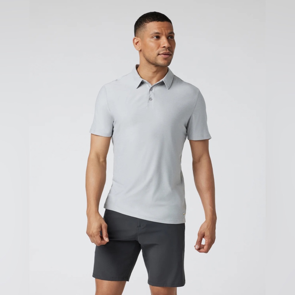 Vuori Men's Gray Strato Tech Polo Shirt Size Large